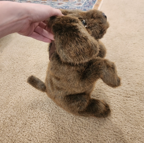 Folkmanis Folktails Hand Puppet Sitting Brown Puppy Dog 15” Large Plush #AA - Picture 2 of 6